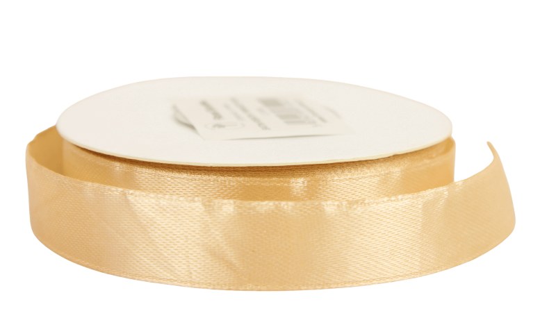 Satin Ribbon 15mm x 25 Yards Light Gold