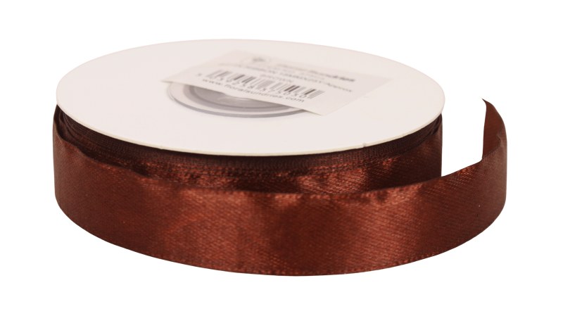Satin Ribbon 15mm x 25 Yards Brown