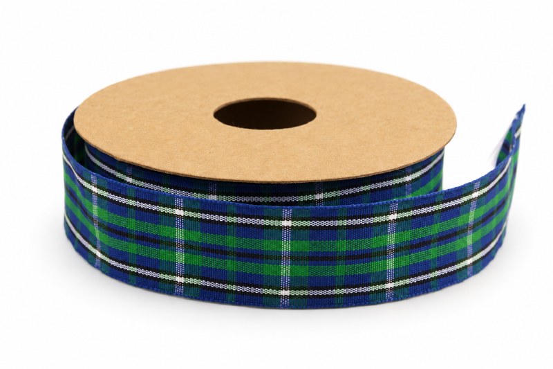 Ribbon Tartan Blue 2.5cm x 10yards
