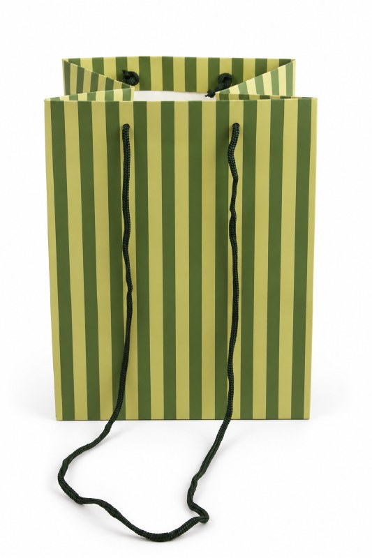 Florist bags striped Sage/ Olive with long handle- pack of 10