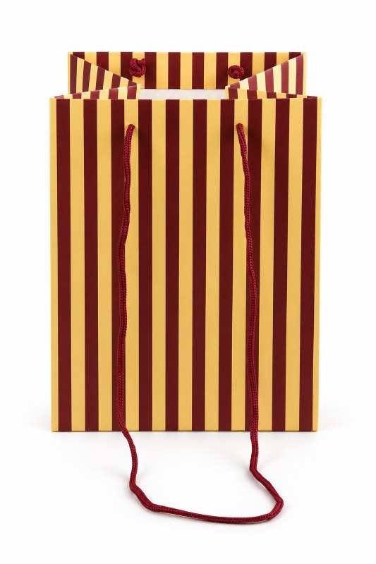 Florist Bags Striped Burgundy/Cream With Long handle x 10