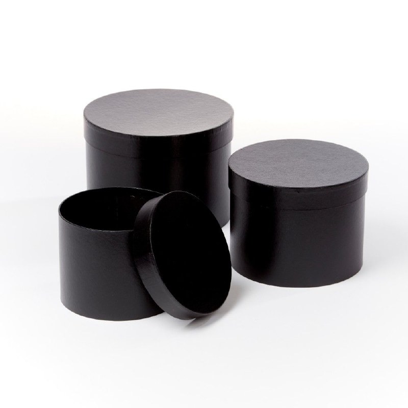 Florist Hat Boxes x 3 Black