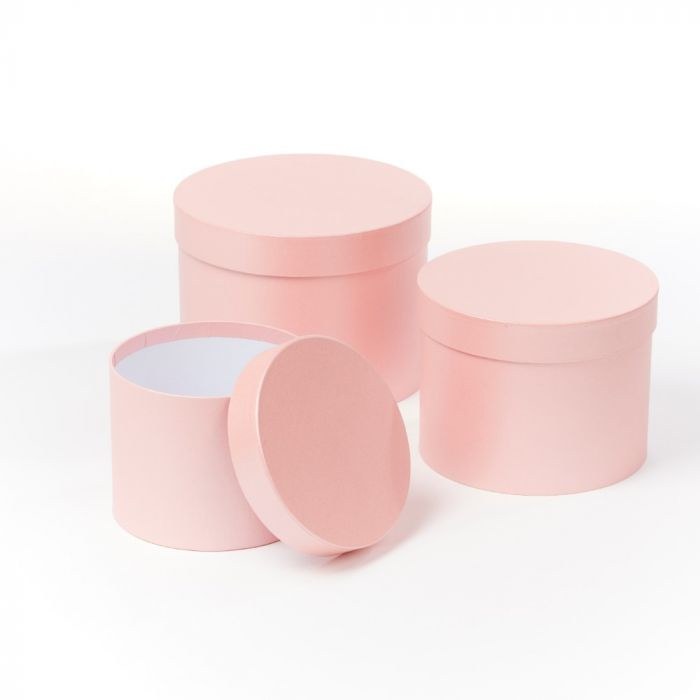 Florist Hat Boxes x 3 Pale Pink
