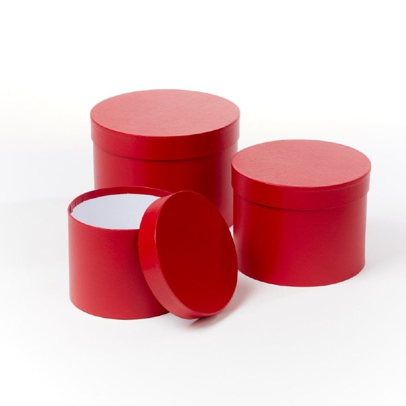 Picture of Florist Hat Boxes x 3 Red
