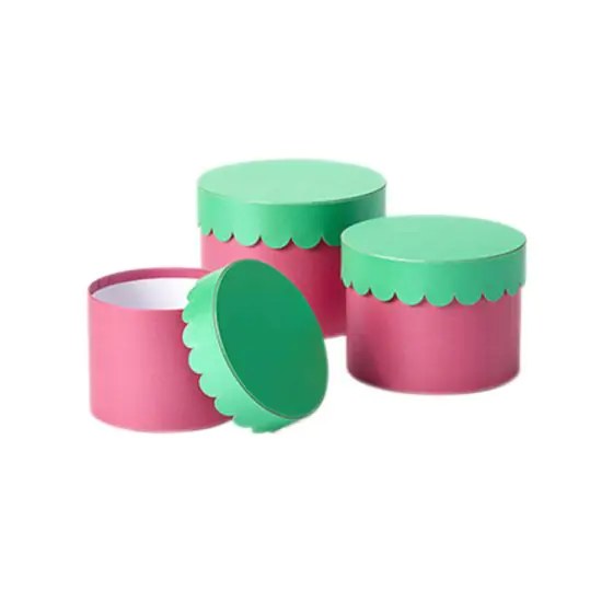 Picture of Hat box x 3 Rosa/ Green