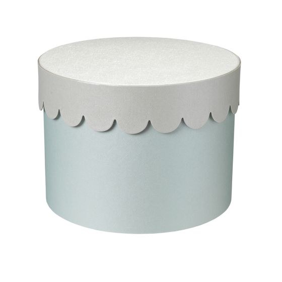 HAT BOX BLUE X 3 W/SILVER LID