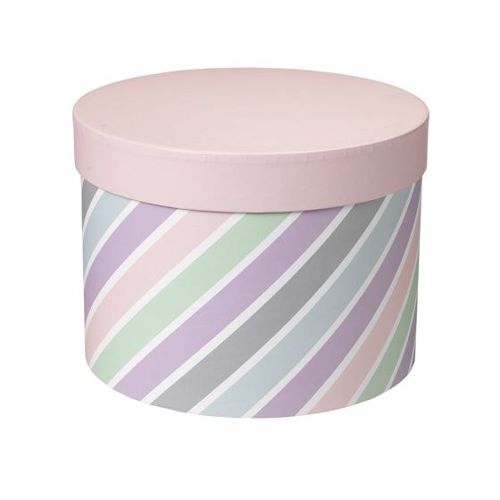 Hat Box x 3 Pastel Stripe