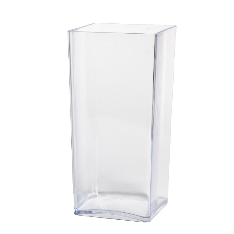 25cm clear designer cube florist vase