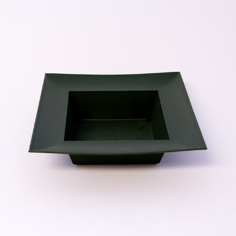 Dark green square plastic designer bowl