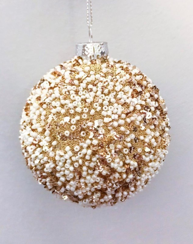 Glass Bauble Beaded x 6