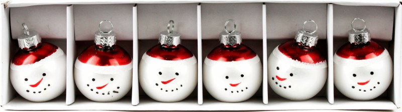 Picture of Glass Baubles Snowman x 6