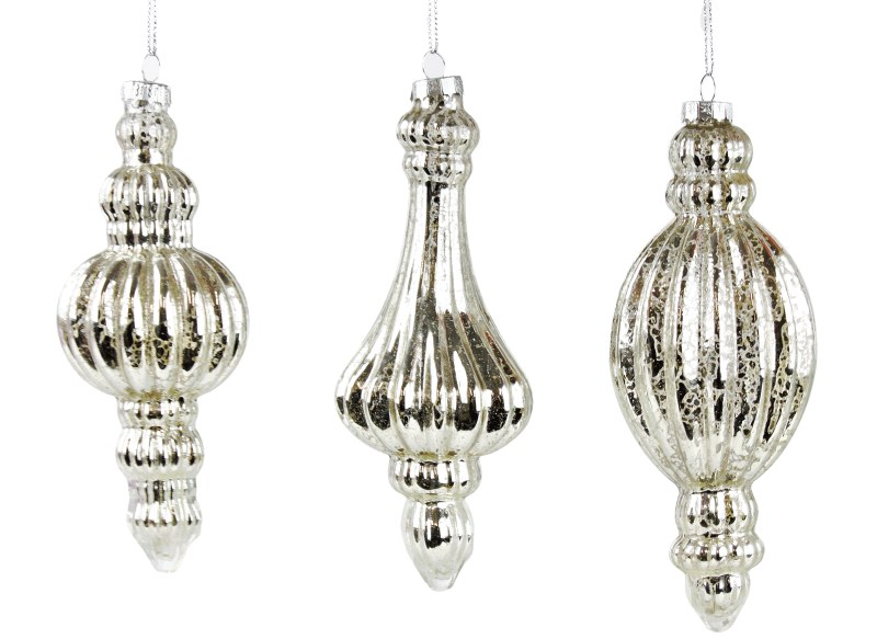 Picture of Glass Baubles Crackle Droplet x 3