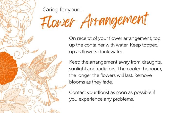 Picture of Florist Care Cards Flower Arrangement x 100