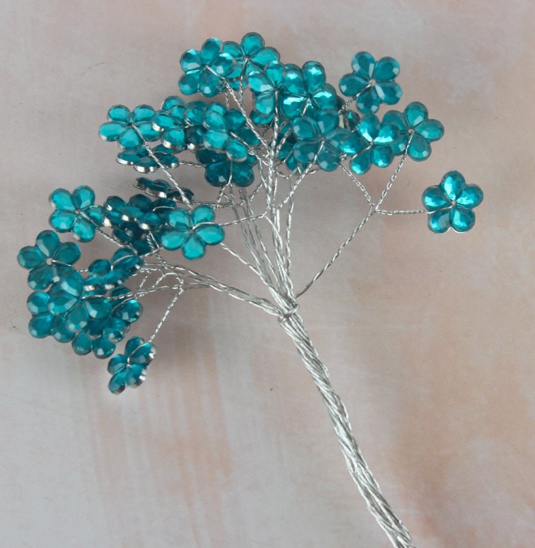 Flower blue teal diamante bundle