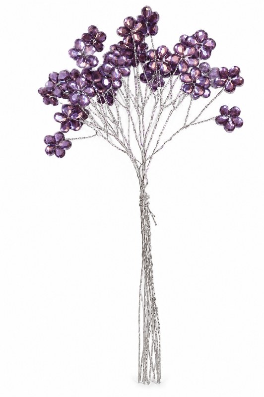 Purple diamante flower spray