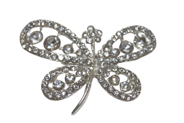 Butterfly diamante brooch