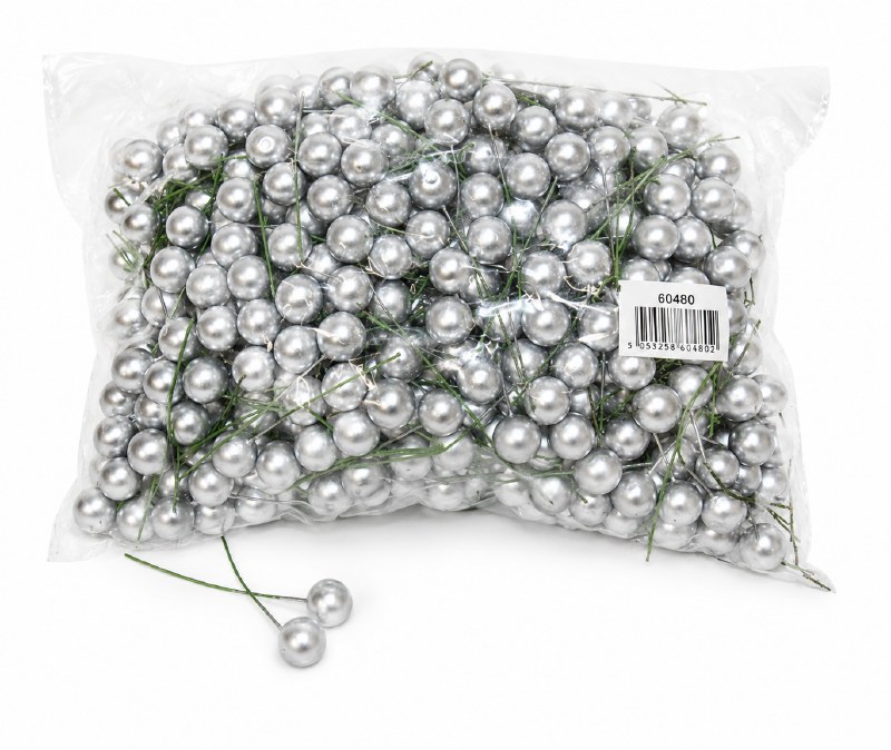 Silver Christmas berries 12mm