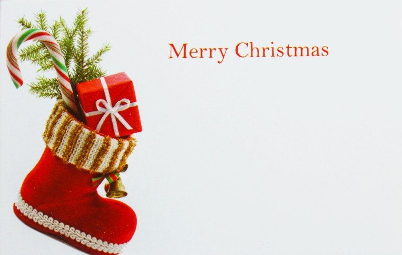 Picture of Merry Christmas Cards Stocking Florist Small x 50pcs