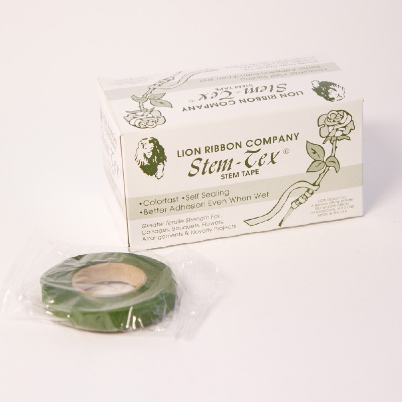 Picture of Moss coloured stemtex florist tape,13mm x 27.5m