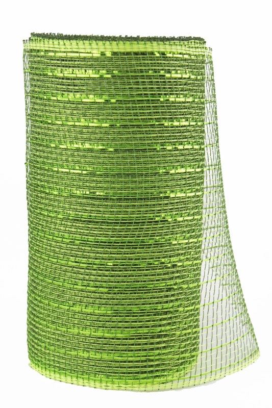 Decor Mesh Fabric Olive Green Metallic Thread 15cm x 10Yds