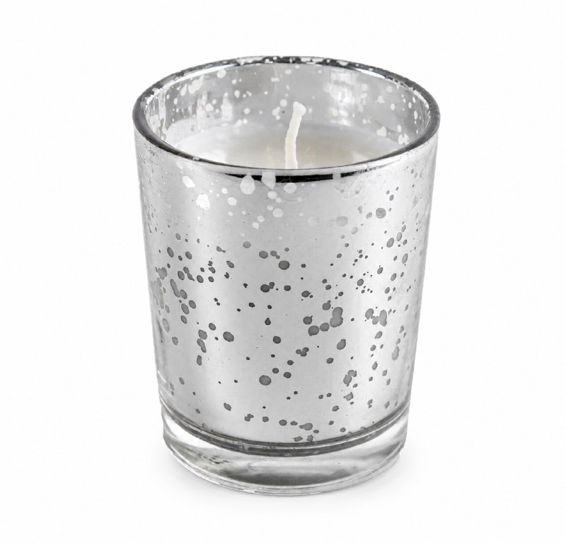 Tealight Holder With Candle Silver 6cm