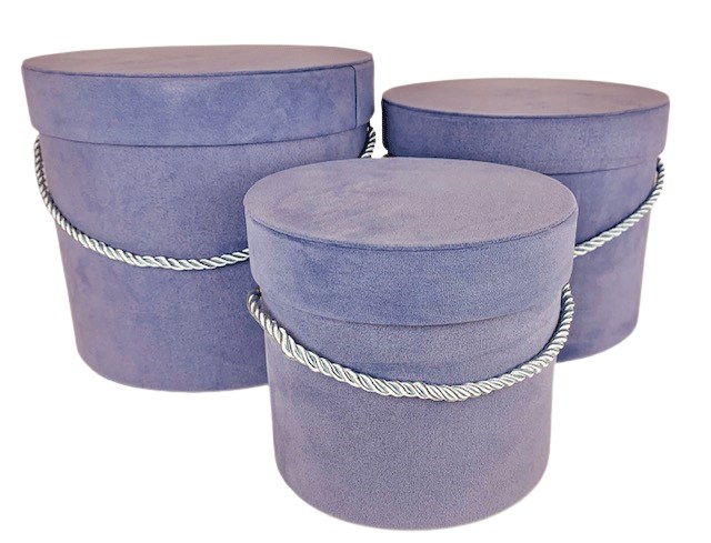 Picture of Velvet Hat Box x 3 Lavender
