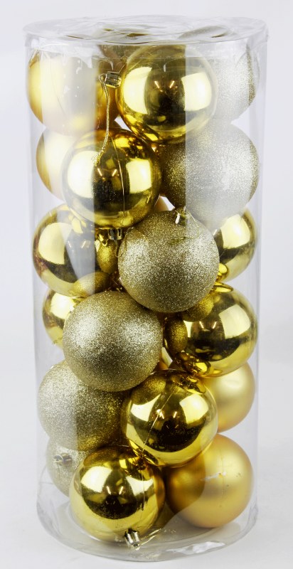 Picture of Baubles 8cm Gold Mix x 24