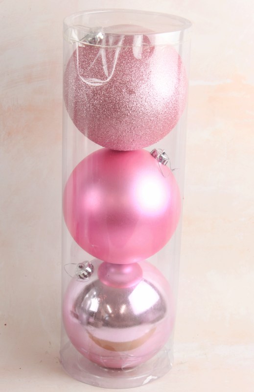 Picture of Jumbo Baubles x 3 15cm Pink
