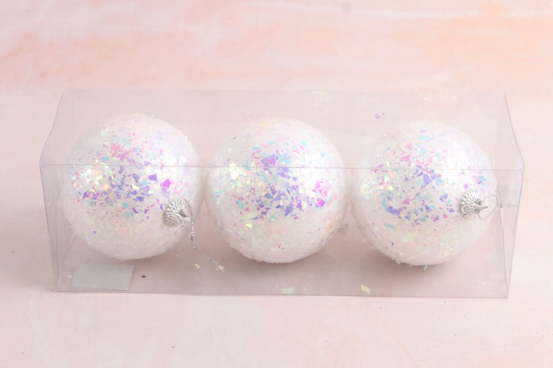 Picture of White Irridescent Bauble 8cm x 3