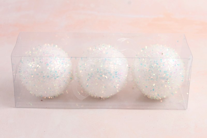 Picture of White Irridescent Snowball Buable 8cm x 3