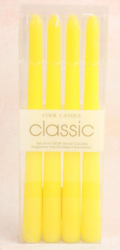 Taper Candles Yellow 2.2cm x 25cm