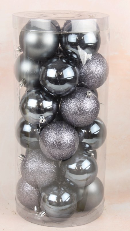 Baubles 8cm Petwer Mix x 24