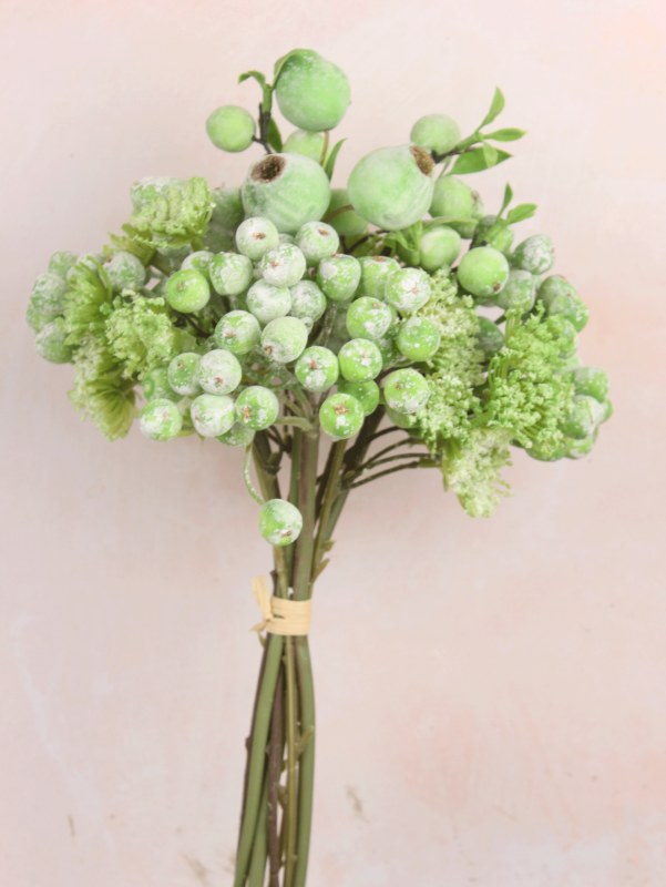 Picture of Faux Mixed Berry Bunch Green 34cm