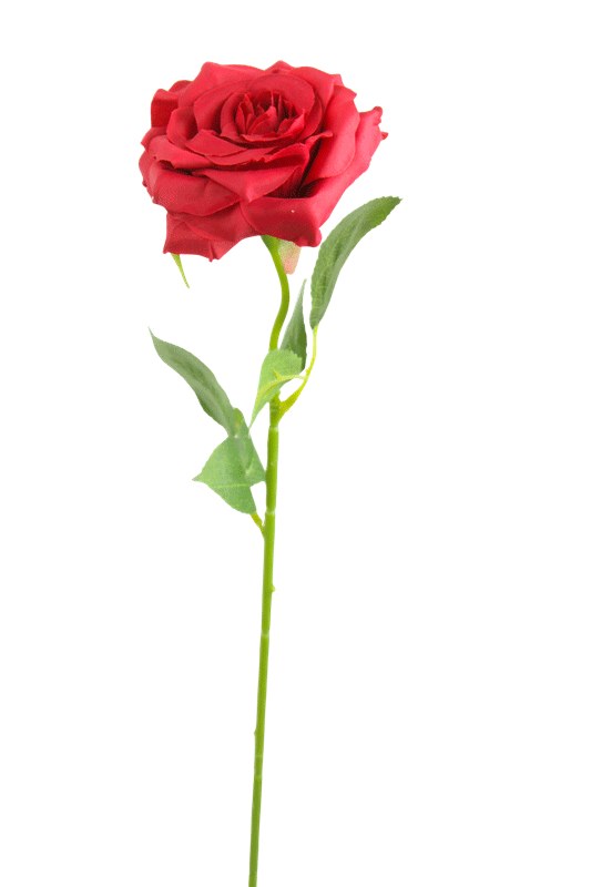Artificial Single Stem Rose 48cm Red