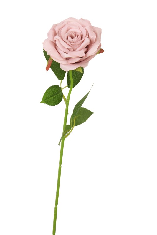 Artificial Single Stem Rose 48cm Blush pink