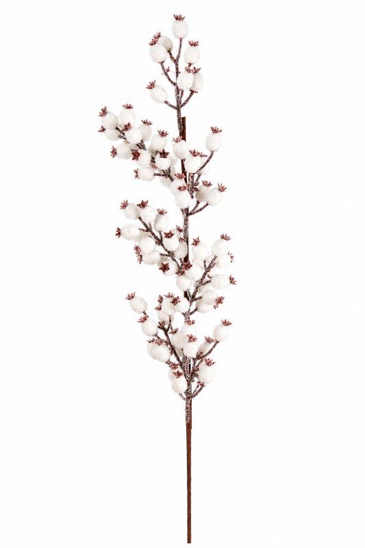 White Snow Frosted Berry Stem 79cm