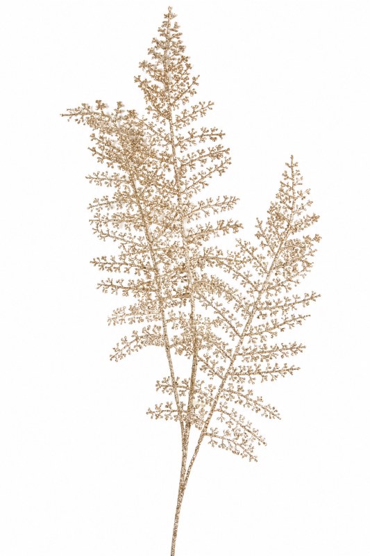 Glitter Fern Stem Rose Gold 80cm
