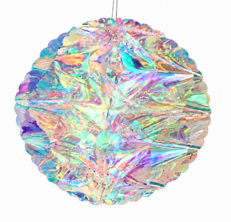 Honeycomb Iridescent foil Bauble 8"