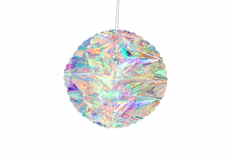 Honeycomb Iridescent foil Bauble 8"