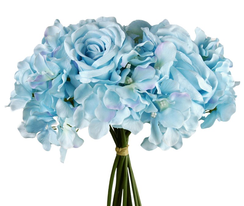 Picture of Artificial Rose & Hydrangea Bunch Blue