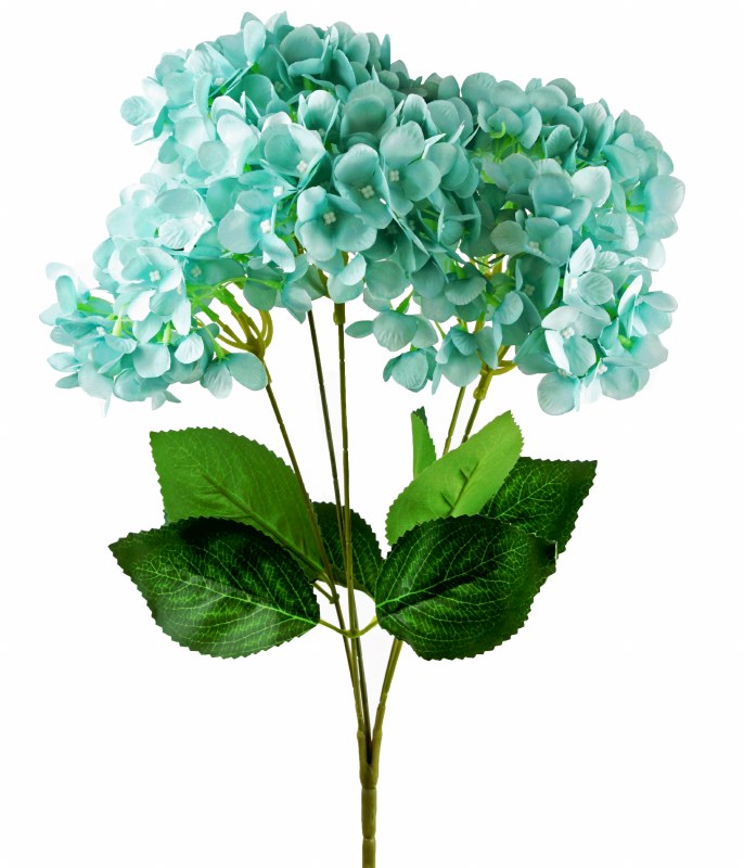 Picture of Faux Hydrangea Bunch Green/Teal 50cm