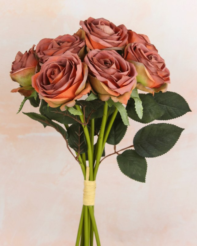 Picture of Faux Rose Bunch x 7 Mauve 7cm
