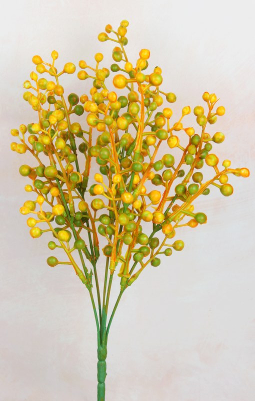 Artificial Berry Bunch Yellow 35cm