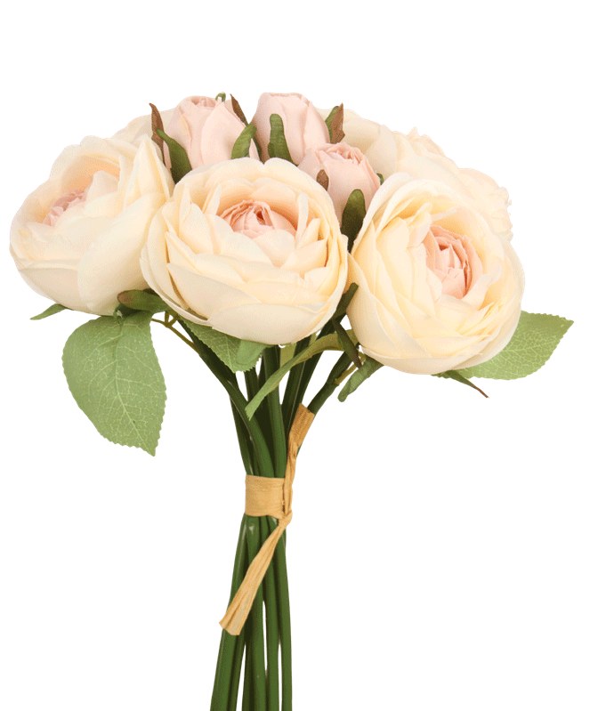 Artificial Rose Bunch 27cm Blush