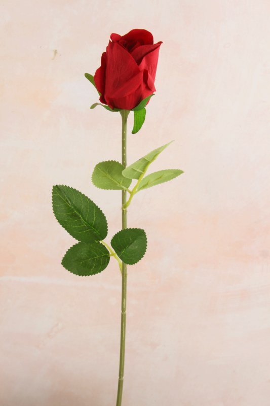 Picture of Rose Single Stem Bud Real Touch 50cm Red