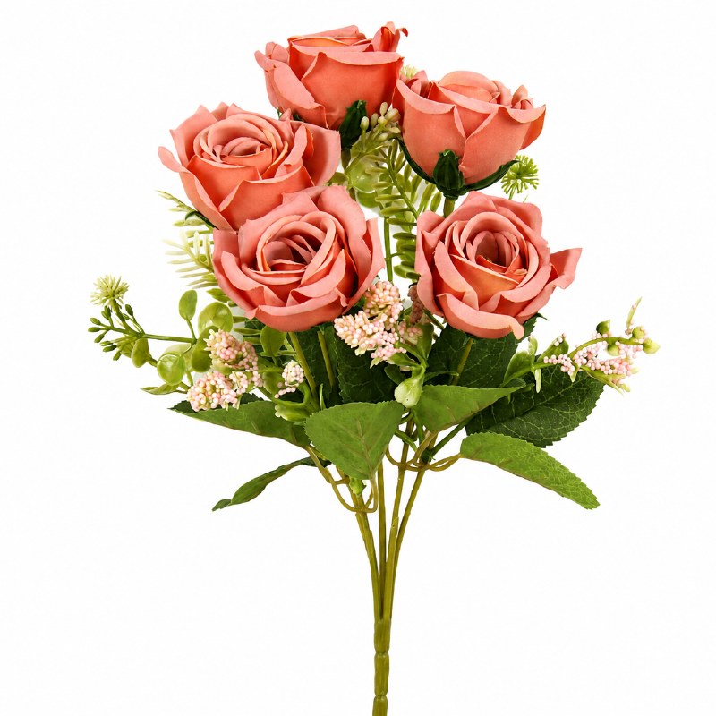 Artiicial Rose Bunch Pink x 5
