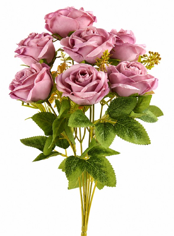 Artificial Rose Bunch Lilac x 7