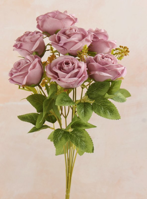 Artificial Rose Bunch Lilac x 7