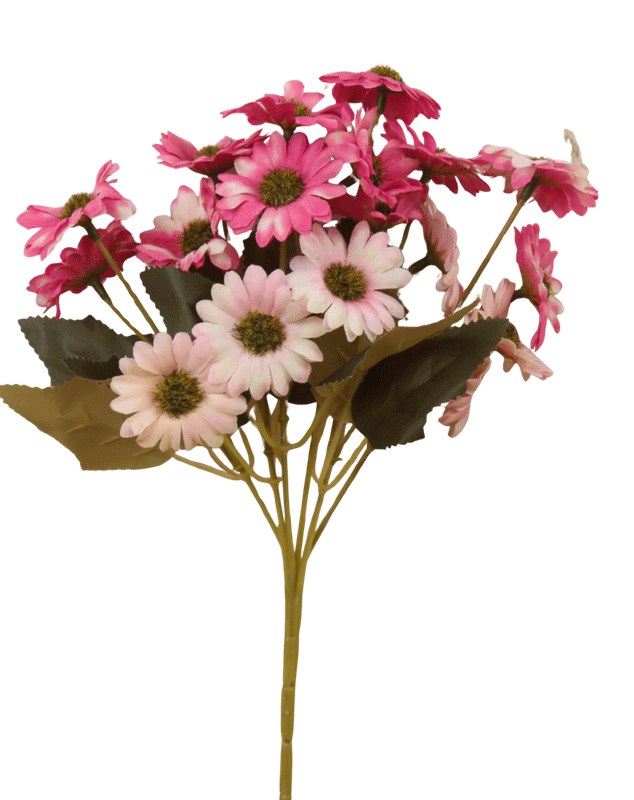 Artificial Daisy Bunch Hot Pink/Pale Pink- 30cm x 18 heads