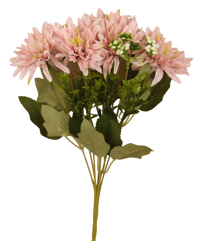 Artificial Mum Bunch- Blush Pink 29cm- Fuax Chrystanthemum Bunch